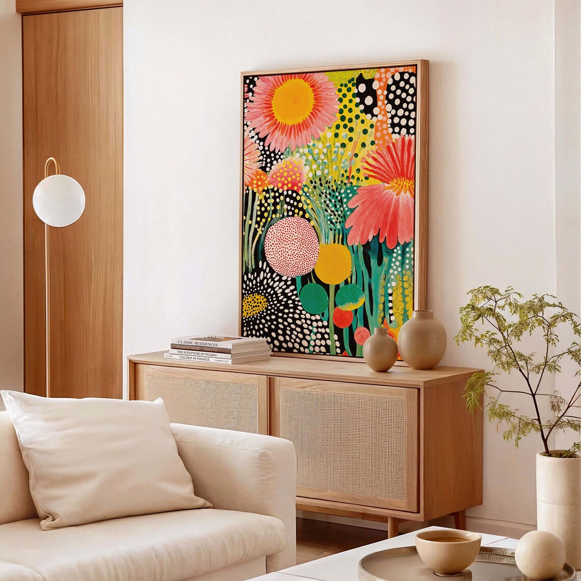 Yayoi Kusama Japandi Floral Abstract Art Print - Image 3