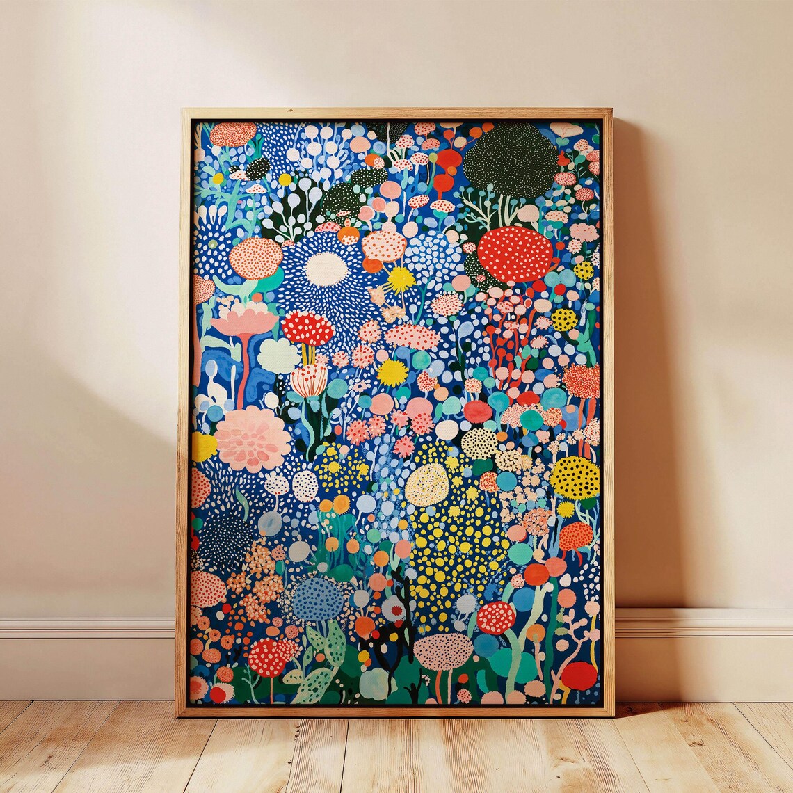 Yayoi Kusama-Inspired Abstract Floral Art Print - Image 3