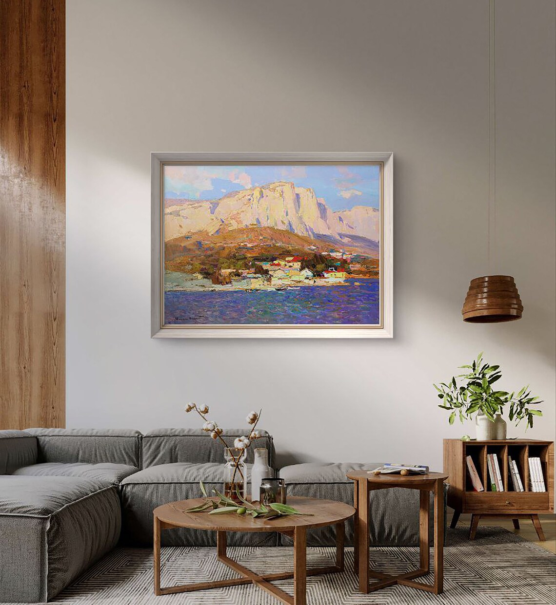 Impressionist Seascape With Mountains And Villages