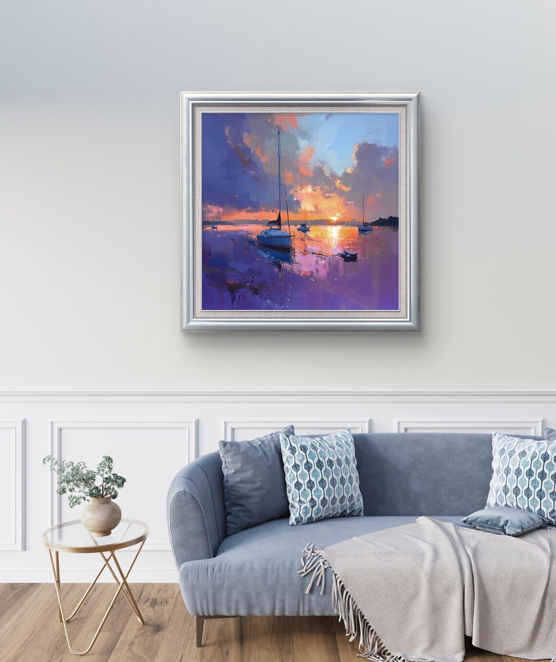 Sunset Reflections On The Water, Boats