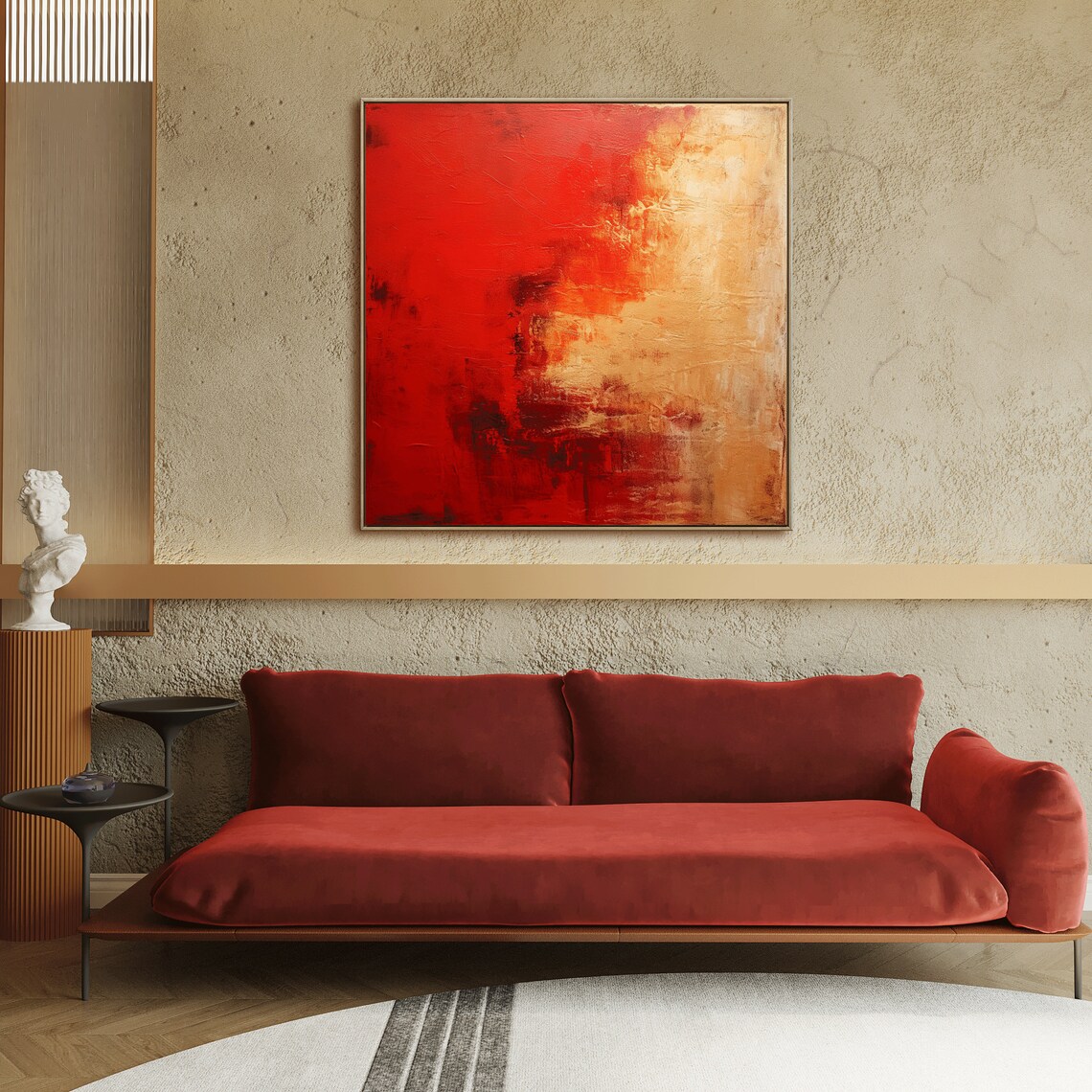 Original Abstract Painting With Gold Leaf Accents - Image 2