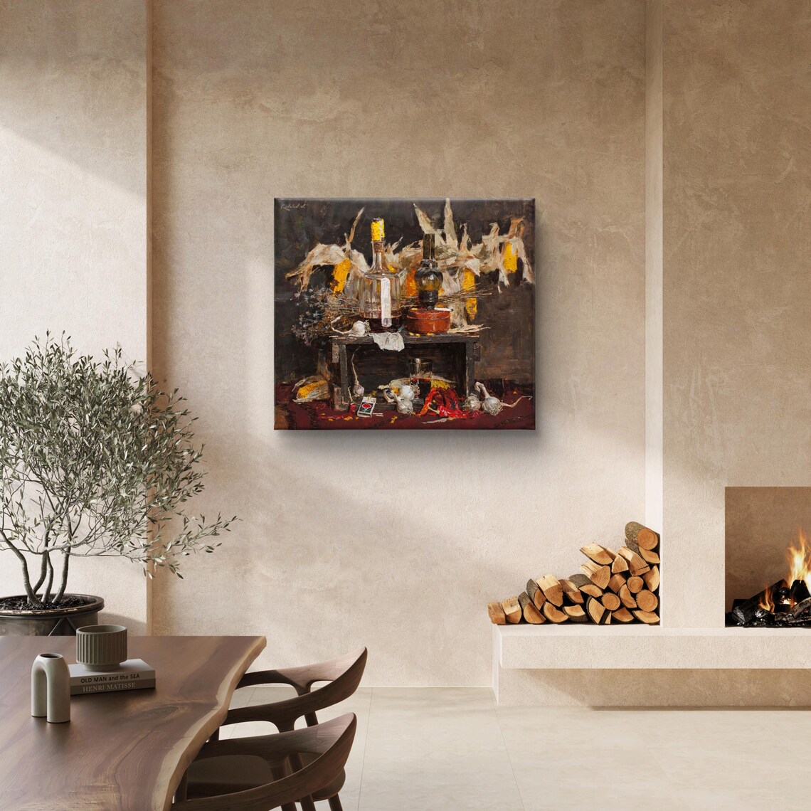 Original Still Life Painting, Rustic Country Art - Image 2