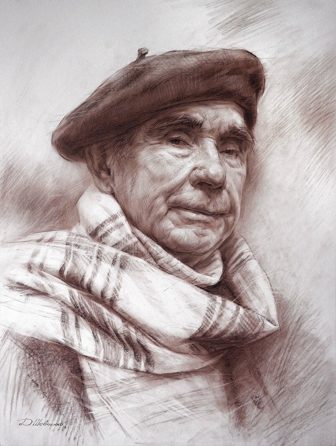 Sepia Custom Portrait From Photo, Family Portrait