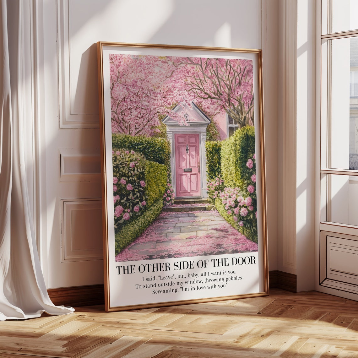 The Other Side Of The Door Poster Fearless Album Watercolor Art Print Pink Dcor Subtle Merch But Baby All I Want Is You - Image 2