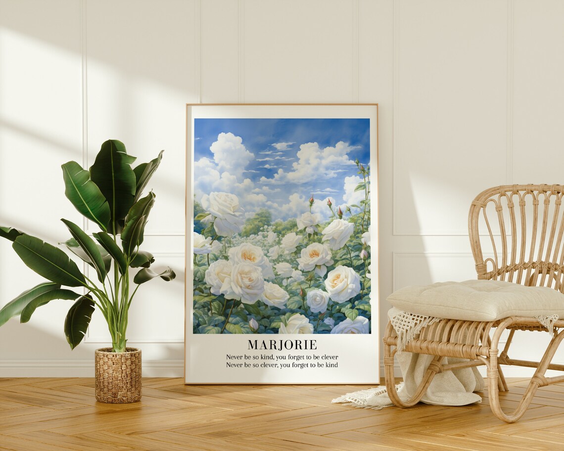 Taylor Swift Marjorie Lyric White Rose Garden Evermore Art Poster - Image 2