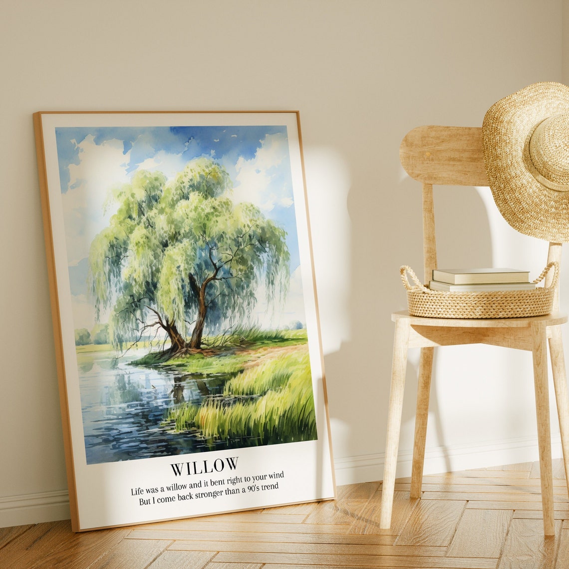 Taylor Swift Willow Weeping Tree Lake Watercolor Lyric Poster - Image 2