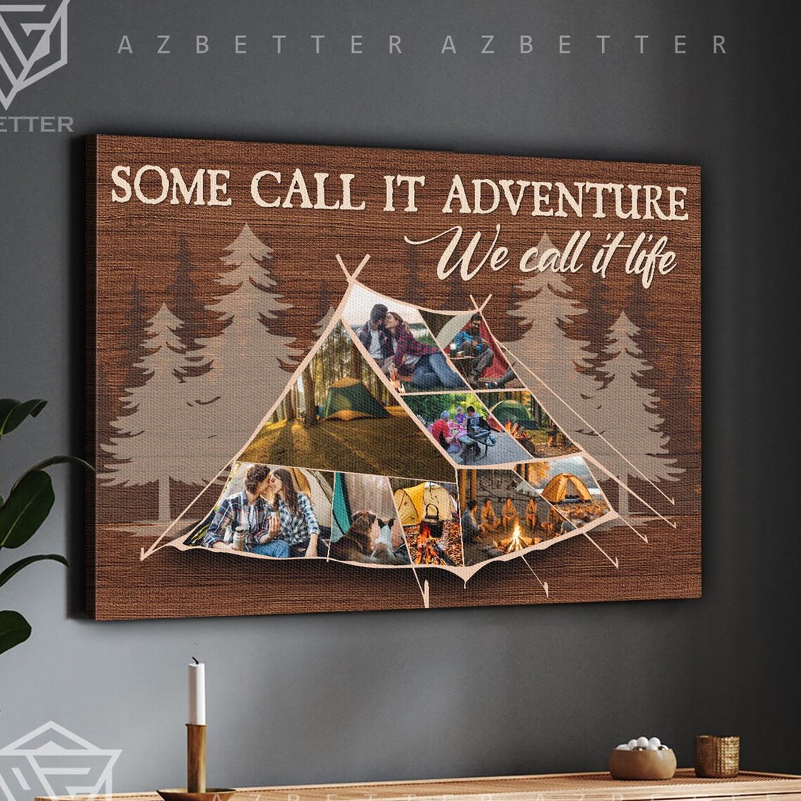 Some Call It Adventure Camping Tent Photo Collage Outdoor Wall Poster