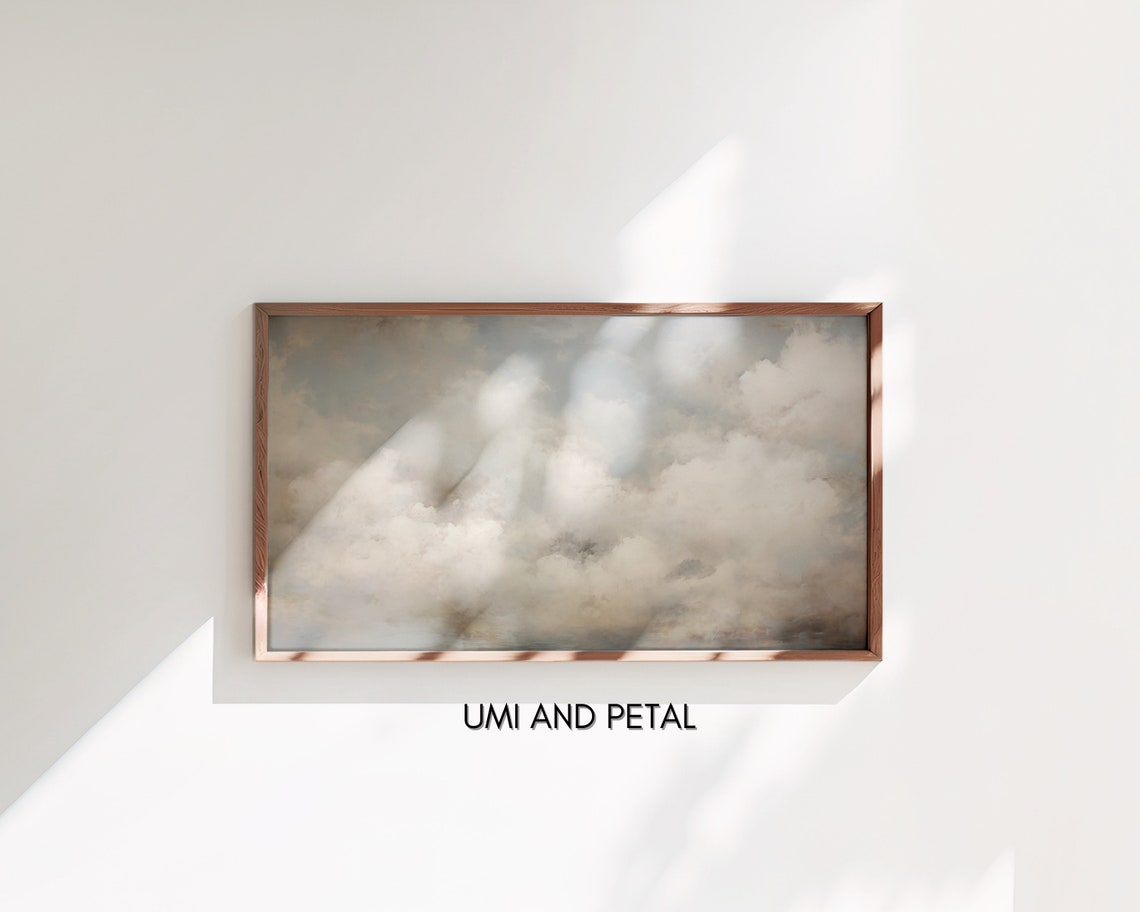Abstract Clouds Frame Tv Art Vintage Moody Clouds Oil Painting Instant 169 Screensaver Sky Oil Painting - Image 3