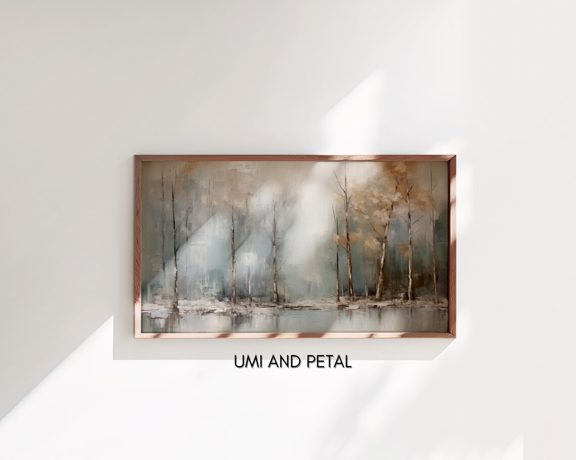 Winter Abstract Landscape Frame Tv Art Instant Frame Tv Art 169 Screensaver Forest Tv Art Oil Painting - Image 3