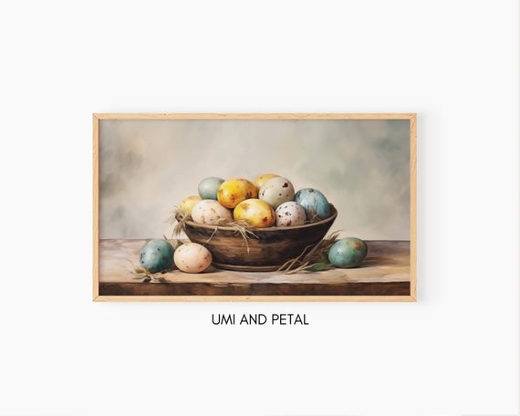 Easter Eggs Frame Tv Art Spring Tv Art Instant 169 Screensaver Frame Tv Art Rustic Easter Painting