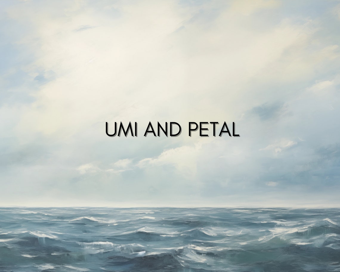 Dramatic Ocean Waves Cloudy Sky Deep Blue Seascape Oil Painting Poster - Image 2