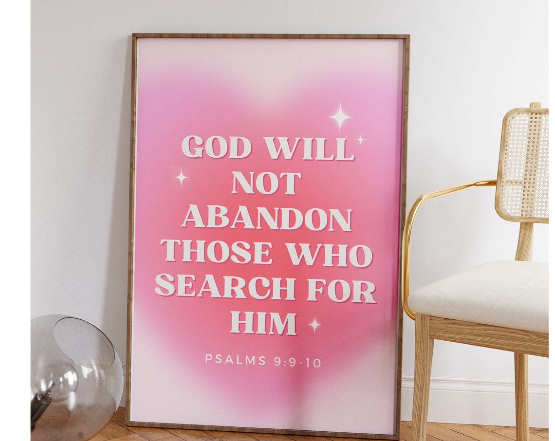 Christian Wall Print Retro Christian Poster Scripture Art Bible Psalms Wall Decor Art Gift For Christian - Image 4