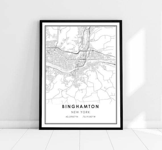 Binghamton Map Poster Print