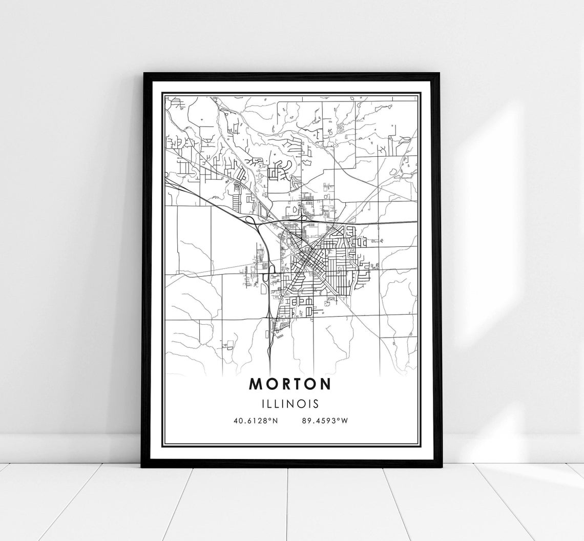 Morton Map Print Poster, Illinois City