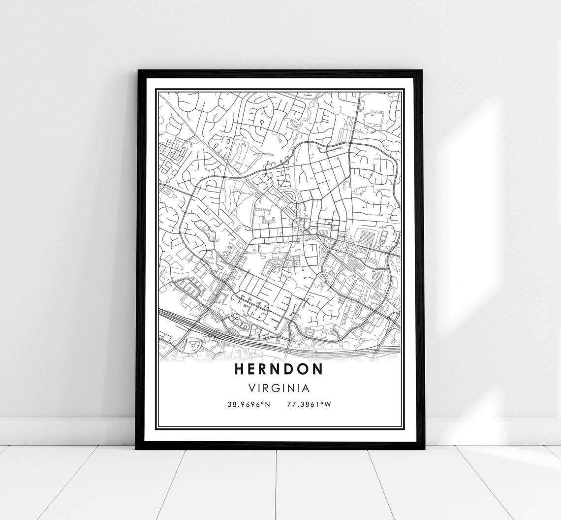 Herndon Map Print Poster, Virginia City