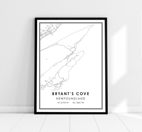 Bryants Cove Newfoundland Minimalist City Map Coordinates Poster
