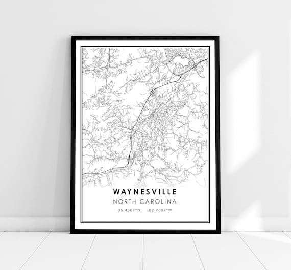 Waynesville Map Print, North Carolina City Poster