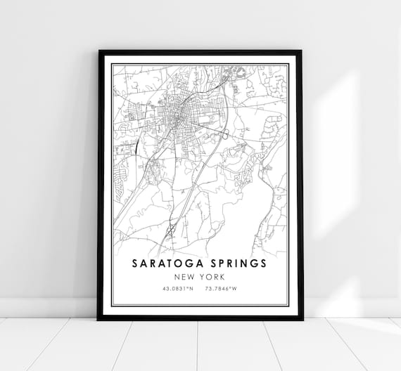 Saratoga Springs Map Poster, City Travel Print
