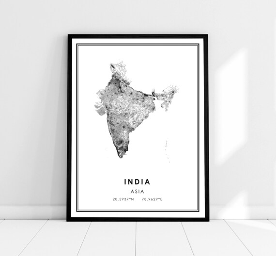 India Map Print Poster, Travel Wall Art