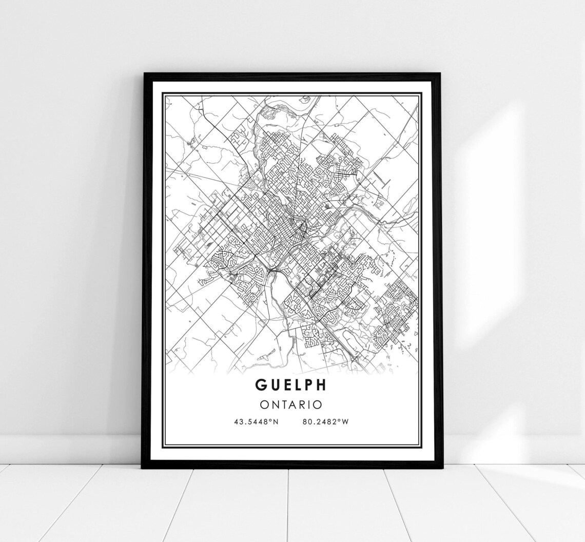 Guelph Map Print, Ontario City Travel Poster