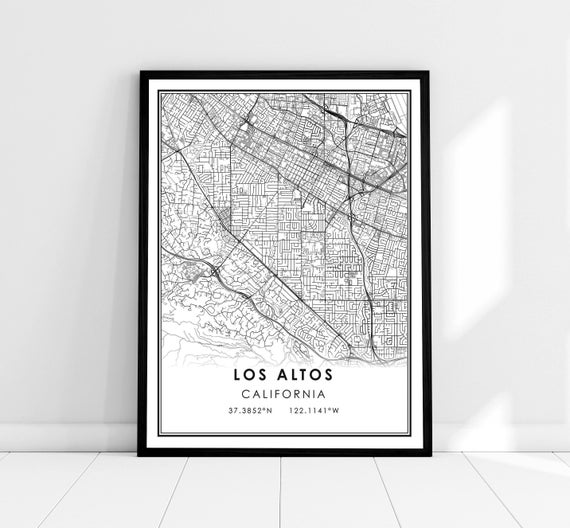 Los Altos Map Print, Travel Poster City
