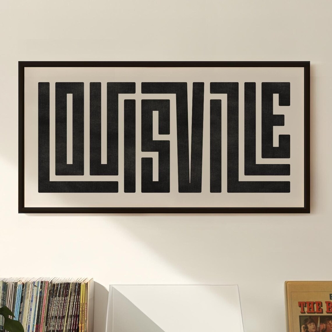 Louisville Typography Design, Minimalist Wall Poster Print