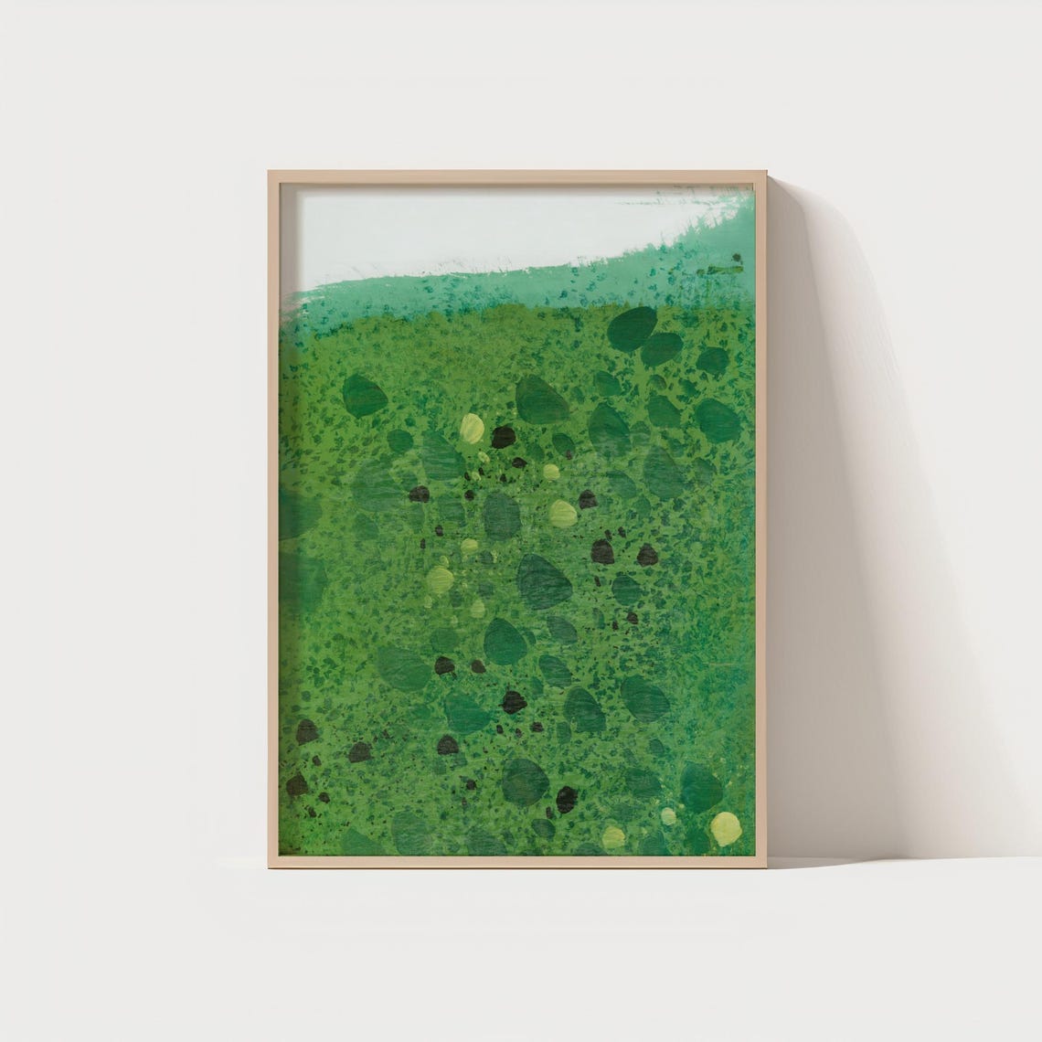 Abstract Green Botanical Poster Modern Minimal Nature Texture Decor