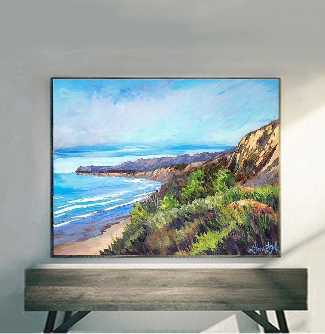 Rincon Beach Ventura Coastal Bluffs Surf View California Poster