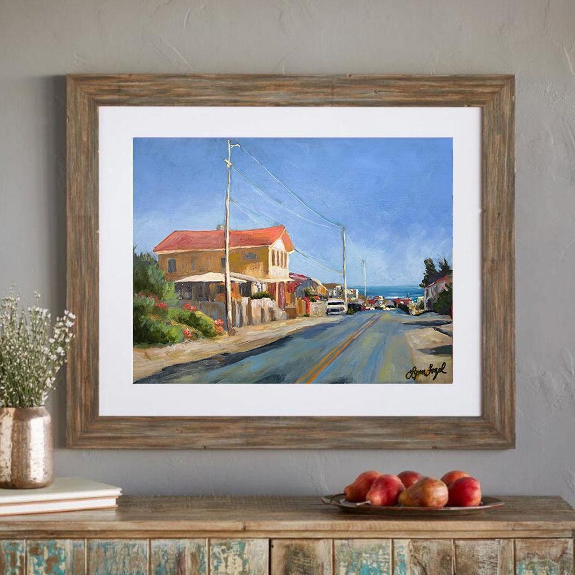 San Clemente Neighborhood Street Red Roofs Ocean View Poster - Image 4