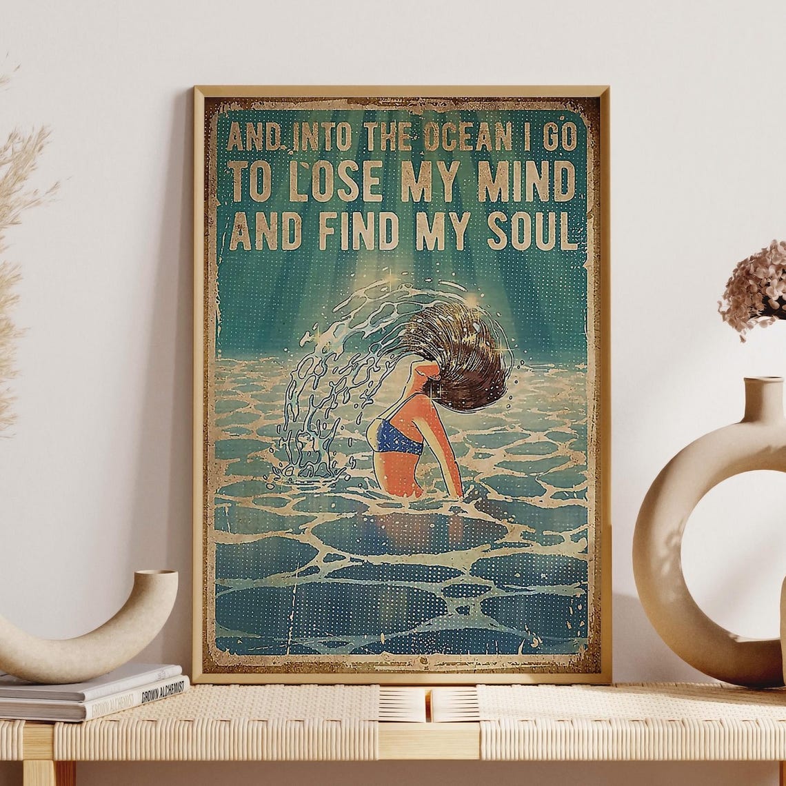Swimming Girl Underwater Hair Flip Ocean To Lose Mind Soul Poster