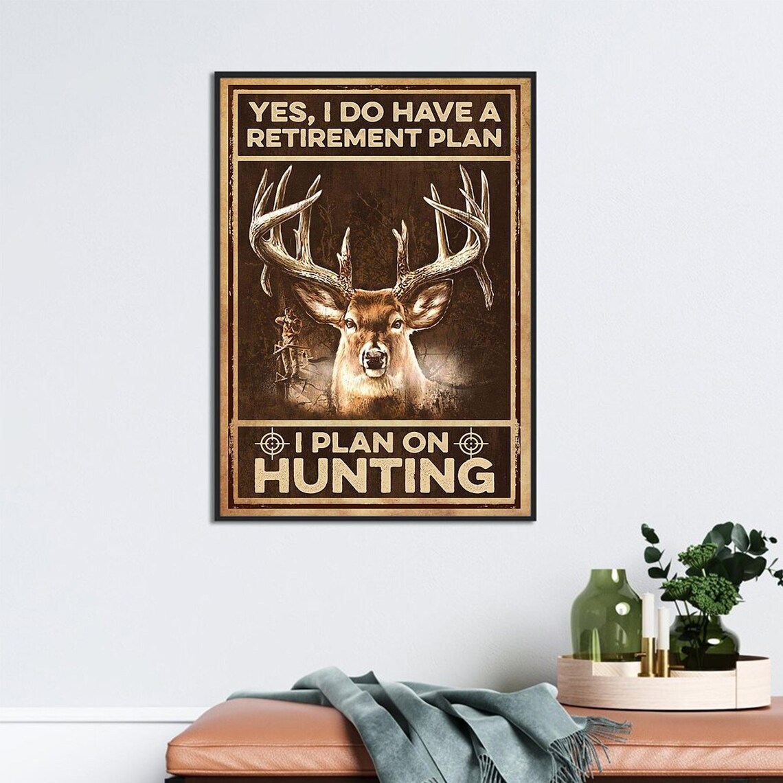 Deer Hunting Vintage Poster, Retirement Humor Art Print - Image 3