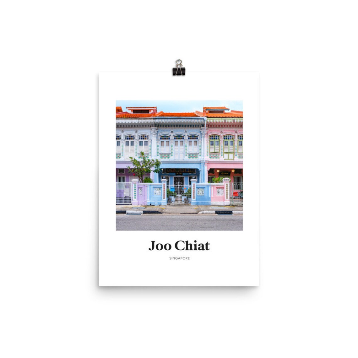 Joo Chiat Singapore Colorful Peranakan Shophouses Travel Poster - Image 3