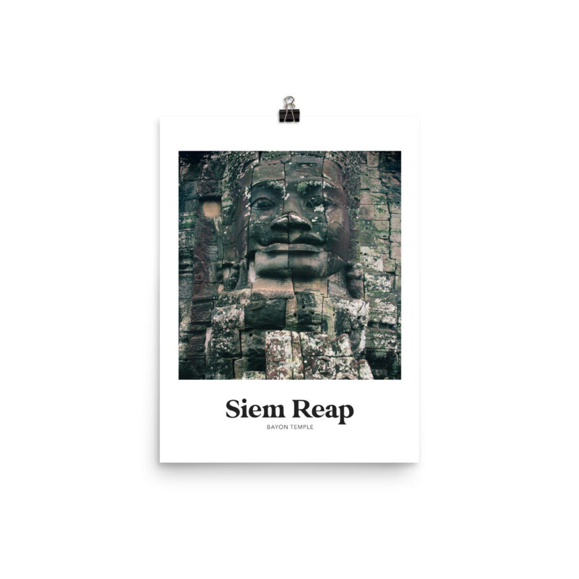 Siem Reap Cambodia Bayon Temple Stone Face Photo Travel Poster - Image 3