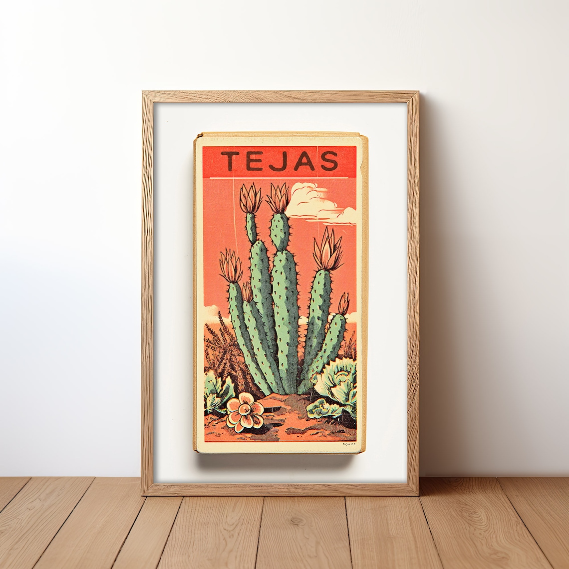 Cactus Landscape, Texas Vintage Western Art Print