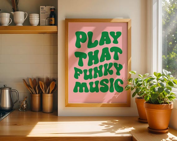 Play That Funky Music Print Retro 70s Song Poster