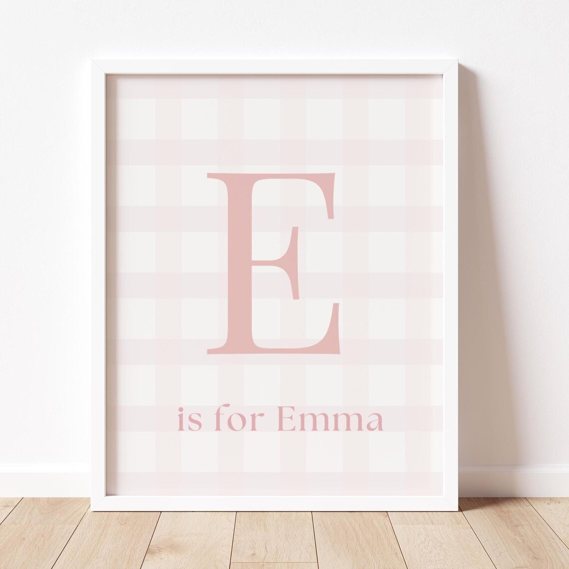 Personalized Toddler Name Nursery Decor, Gingham Print