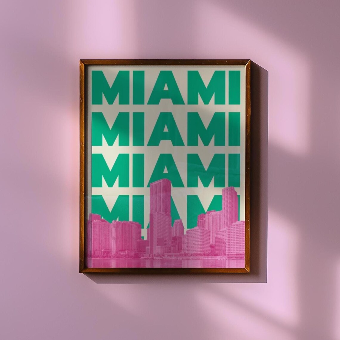 Miami Travel Poster, Florida Skyline Print