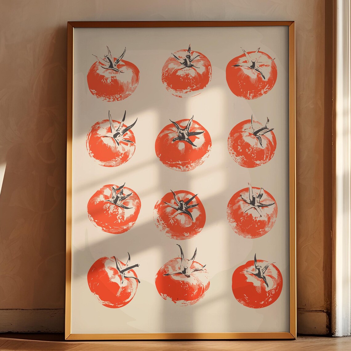 Tomato Print Tomatoes Wall Art Kitchen Poster Trendy Tomato Food Art Farmhouse Kitchen Art Drawing Eclectic Kitchen Retro Kitchen Art