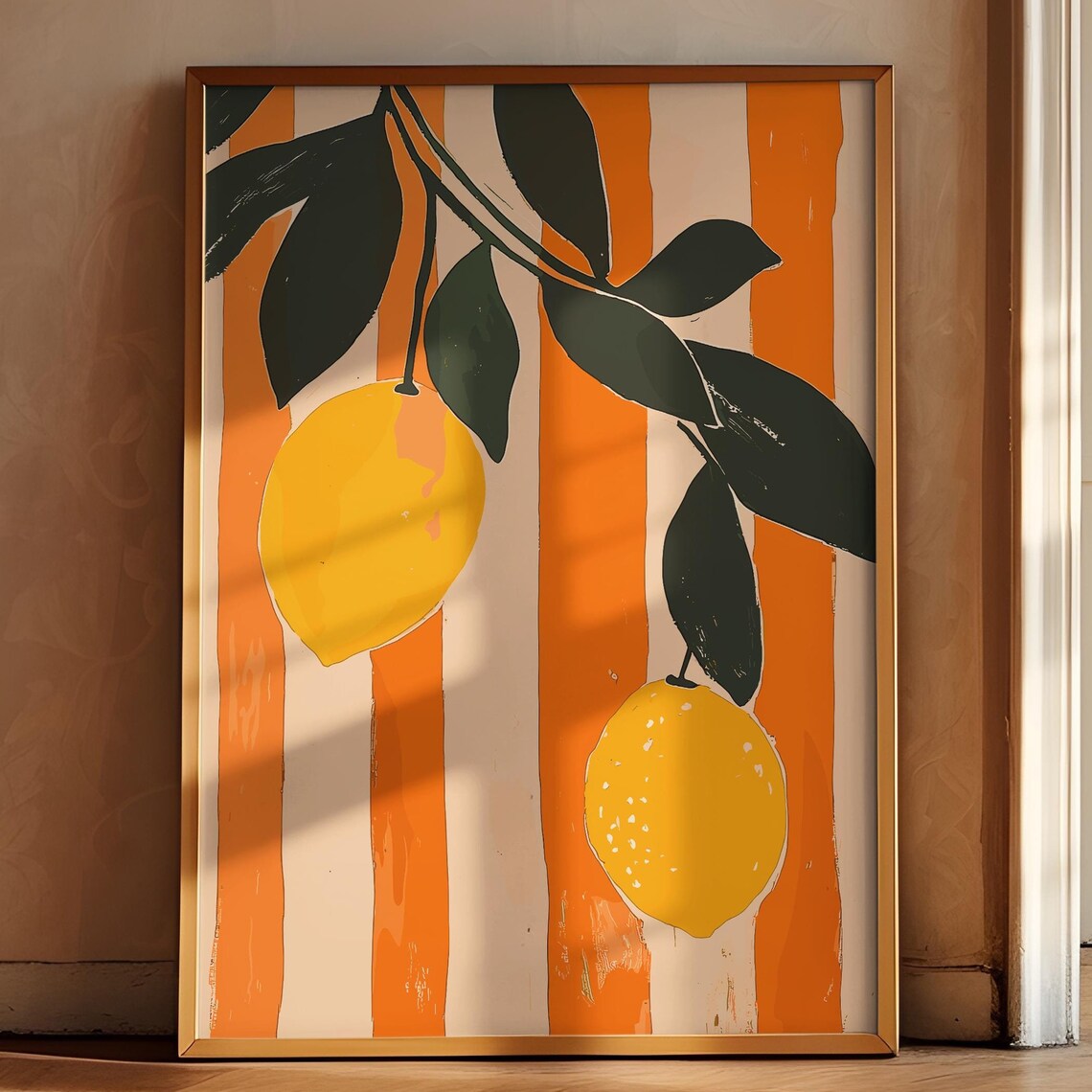 Farmhouse Kitchen Art Painting Cute Lemon Poster Lemons Wall Art Kitchen Prints Trendy Food Art Retro Kitchen Art Fruit Wall Art Decor