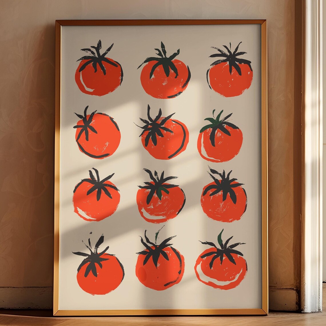 Trendy Tomato Food Poster Tomato Art Tomatoes Wall Decor Kitchen Drawing Farmhouse Kitchen Art Eclectic Kitchen Retro Kitchen Print