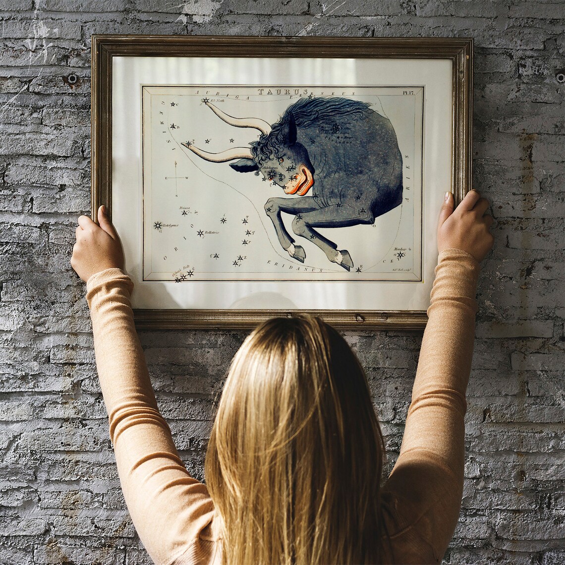 Taurus Antique Space Painting Vintage Poster - Image 3