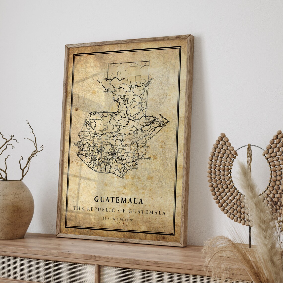 Guatemala Vintage Map Poster, Country Street Road Map - Image 4
