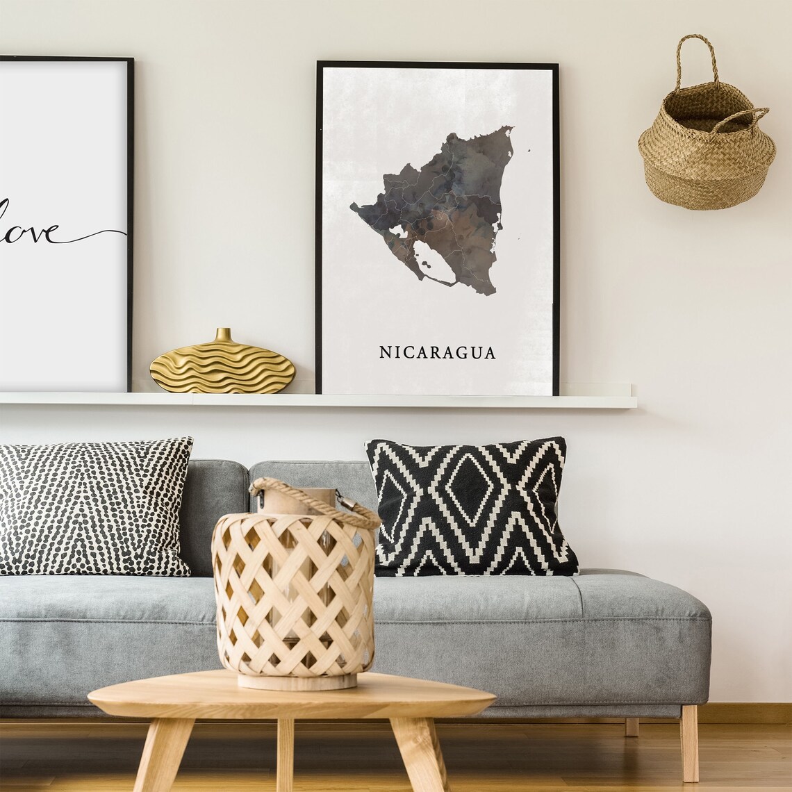 Nicaragua Vintage Style Map Print, Travel Poster - Image 4
