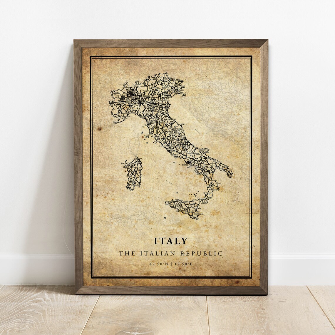 Italy Vintage Map Poster Print, Country Road Map - Image 3