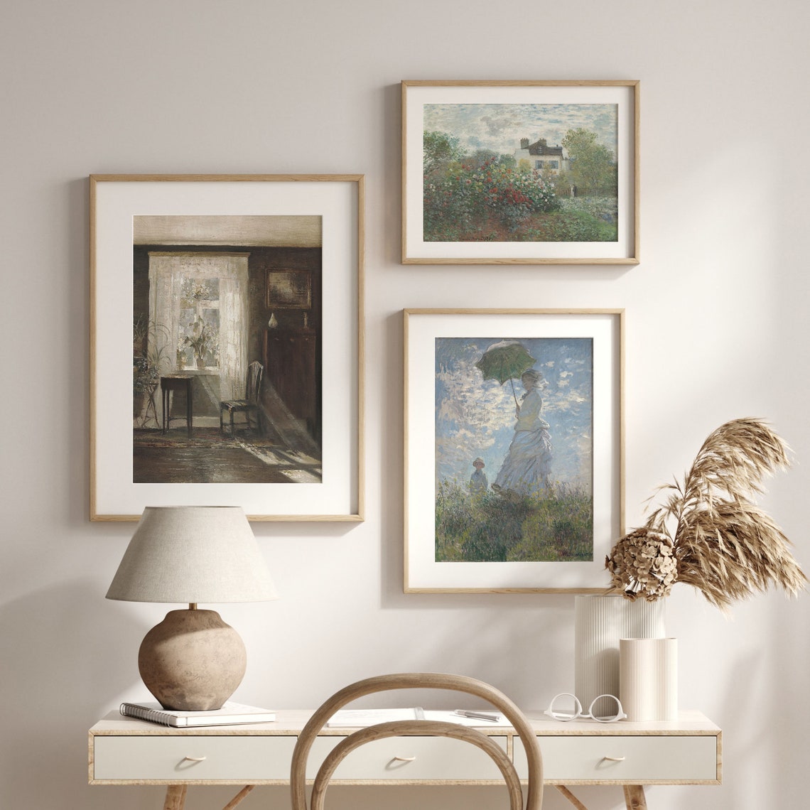 Sunlit Window Interior Vintage European Room Oil Painting Poster - Image 2