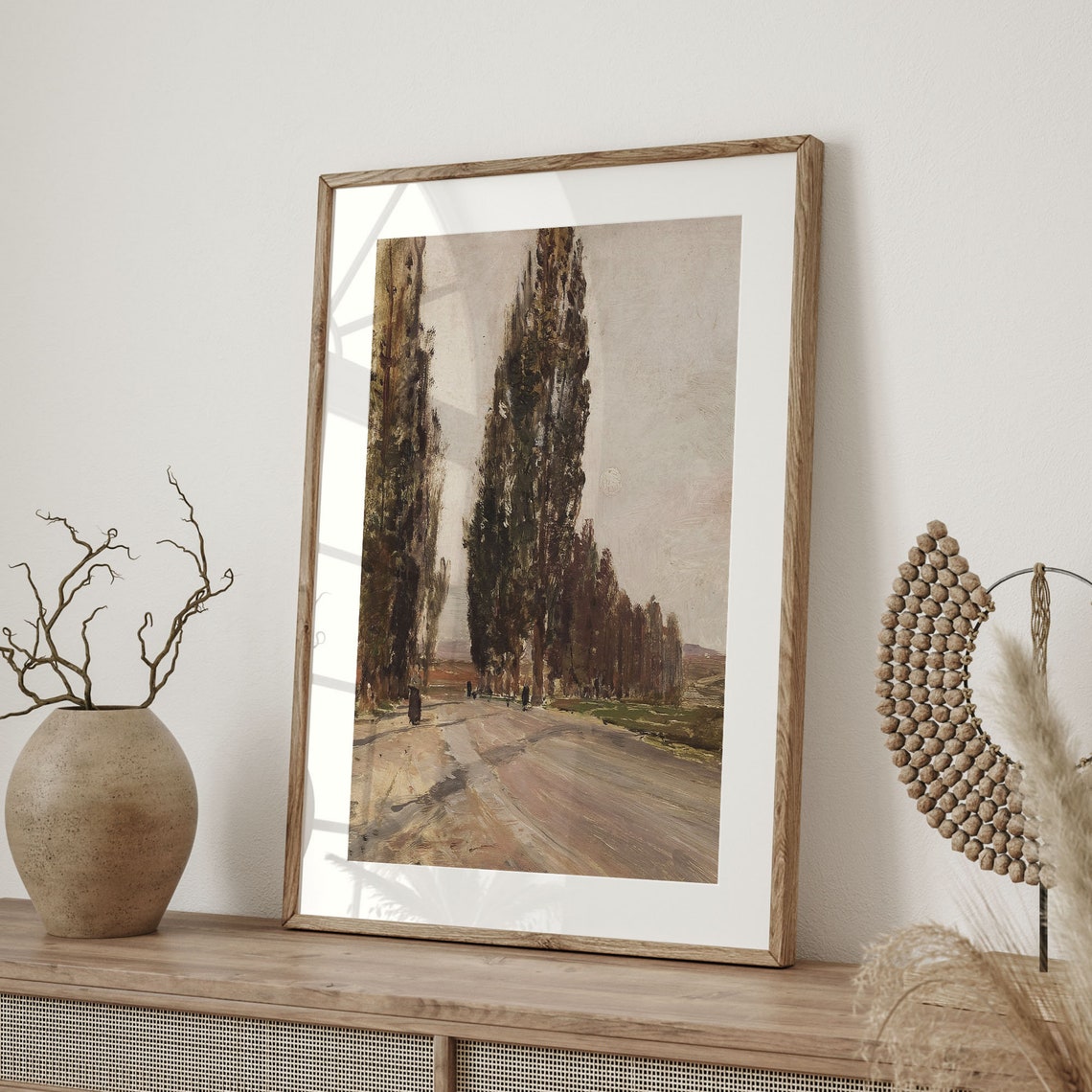 Antique Tree Painting Vintage Country Landscape Poster Victorian French Country Wall Art Fine Art Cow Painting C16 1429 - Image 4