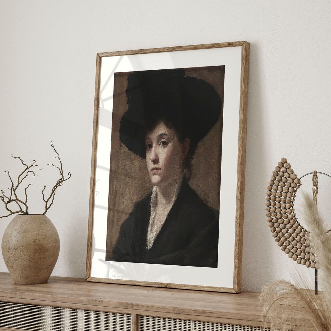 Victorian Antique Woman Portrait Oil Painting Vintage Wall Art Woman Painting Portrait Wall Art Antique Art Vintage Portrait C16 1104 - Image 4