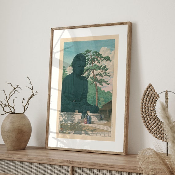 Great Buddha At Kamakura, Vintage Japanese Ukiyo-E Poster