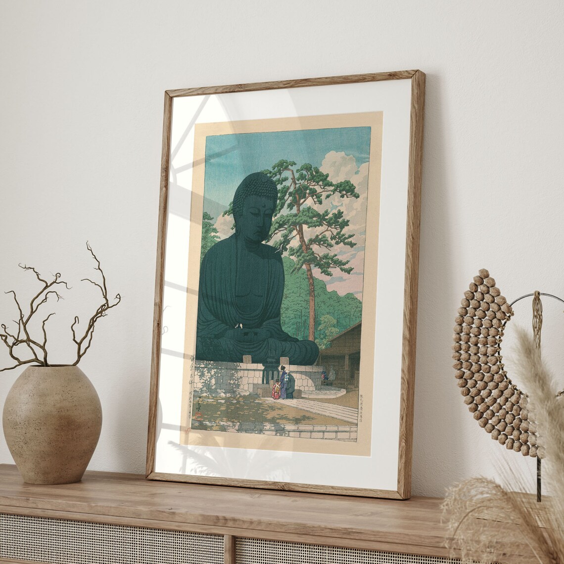 Great Buddha At Kamakura, Vintage Japanese Ukiyo-E Poster