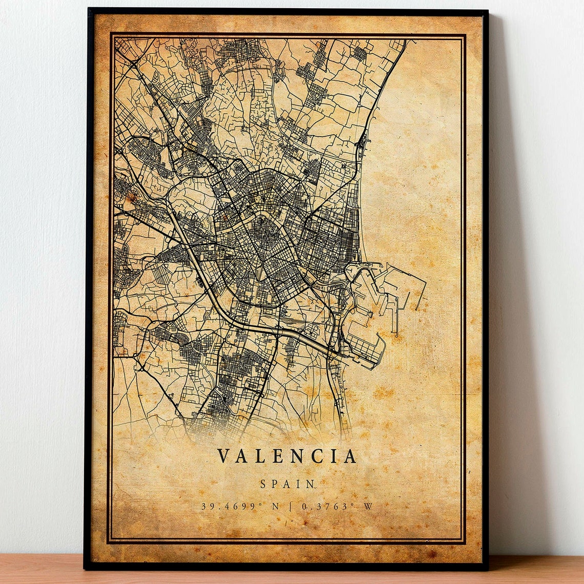 Valencia Spain Vintage City Street Map Poster for Travel Lovers - Image 4